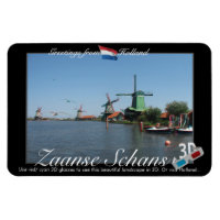 Holland Zaandijk Windmills 3D Red Cyan Anaglyph