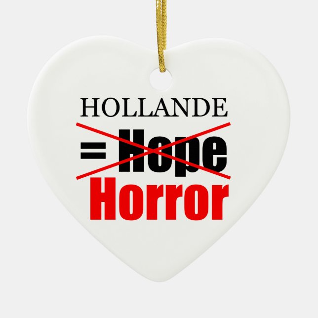 Hollande Not Hope = Horror !!!!!!!!!!! Ceramic Tree Decoration (Front)