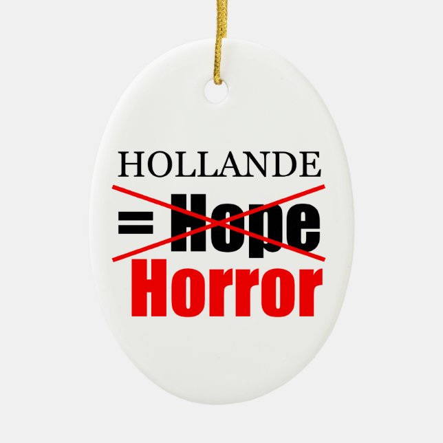 Hollande Not Hope = Horror - Oval Ornament (Front)