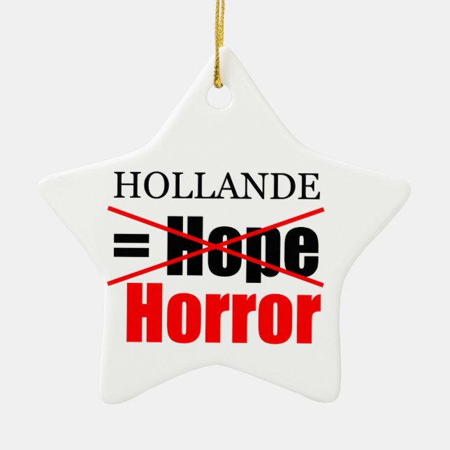 Hollande Not Hope = Horror - Star Ornament (Front)