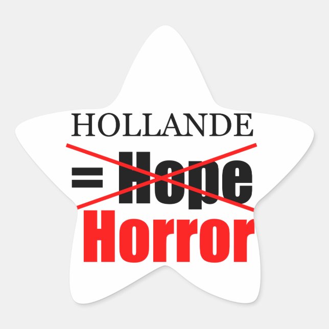 Hollande Not Hope = Horror - Star Sticker (Front)