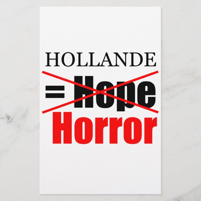Hollande Not Hope = Horror - Stationery (Front)