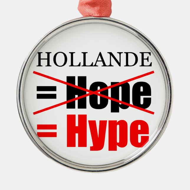 Hollande Not Hope  = Hype !!!!!!!!!!! Metal Tree Decoration (Front)