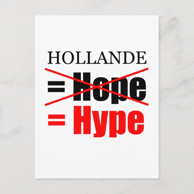 Hollande Not Hope = Hype- V Postcard (Front)