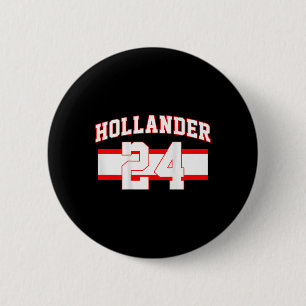 Hollander Hockey 24 Style Name Number Fan 6 Cm Round Badge