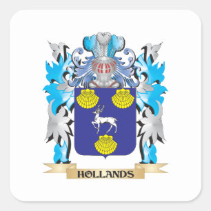 Hollands Coat of Arms - Family Crest Square Sticker