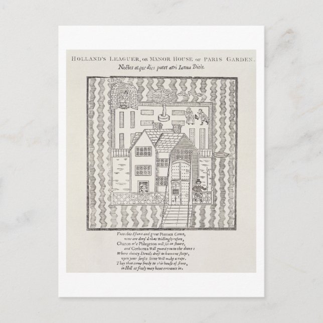 Holland's Leaguer, or Manor House, of Paris Garden Postcard (Front)