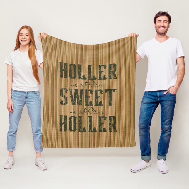 Holler Sweet Holler Rustic Country Fleece Blanket (In Situ)