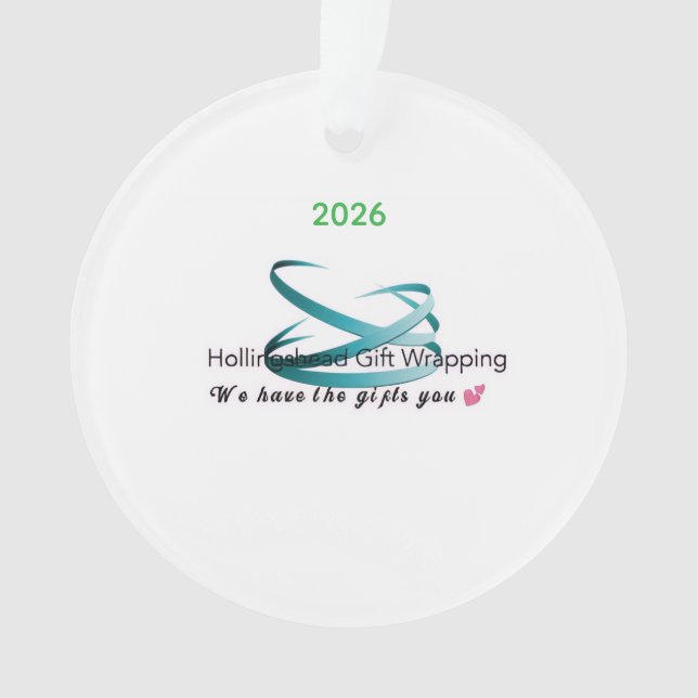 Hollingshead Gift Wrapping 2026 Christmas Ornament (Front)
