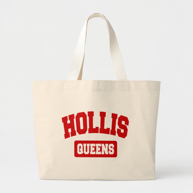 Hollis, Queens, NYC Large Tote Bag (Front)