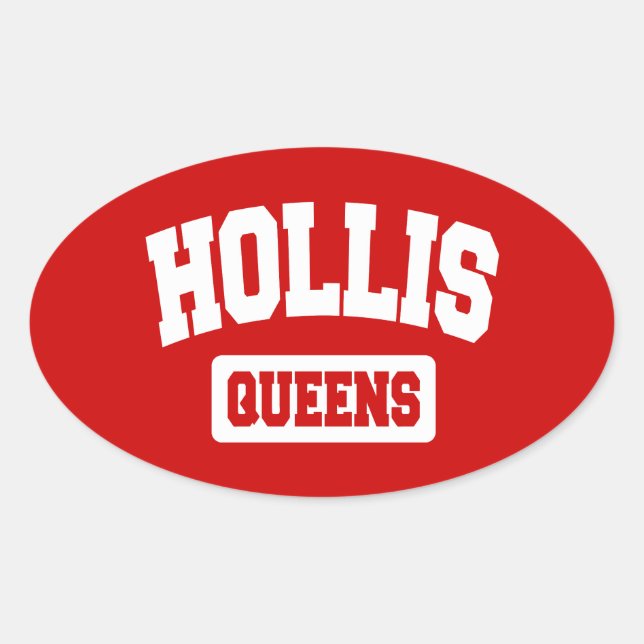 Hollis, Queens, NYC Oval Sticker (Front)