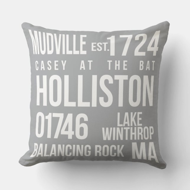 Holliston, MA Town Pride Pillow (Front)