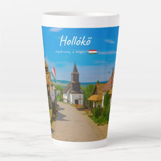 Hollókő, Hungary - Historic Village Street Large Latte Mug