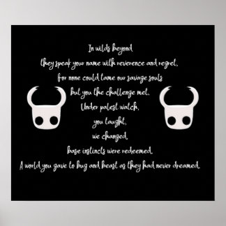 Hollow Knight Poem Poster