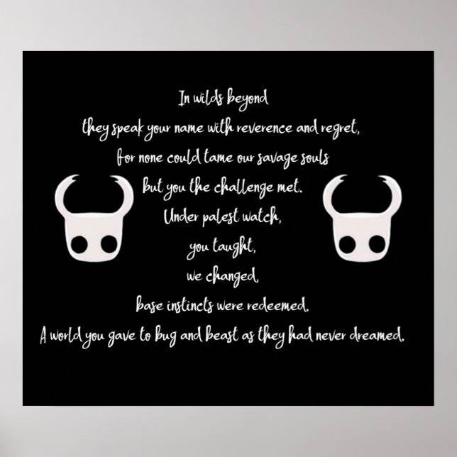 Hollow Knight Poem Poster (Front)