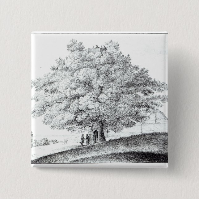 Hollow Tree at Hampstead, 1663 15 Cm Square Badge (Front)