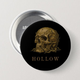 HOLLOW Wooden Relic Skull Aesthetic 7.5 Cm Round Badge