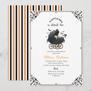 Holloween Pumpkin Little Boo Baby shower Invitation