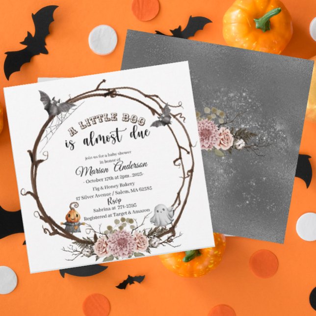 Holloween Pumpkin Little Boo Baby shower Invitation (Creator Uploaded)