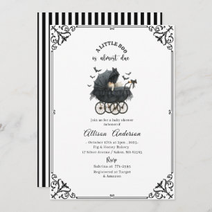 Holloween Pumpkin Little Boo Baby shower Invitation