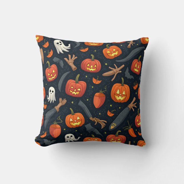 Holloween scary pumpkin cushion (Front)