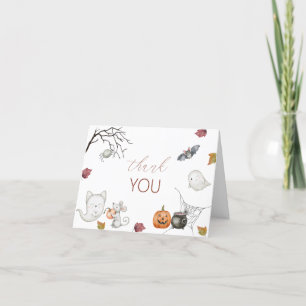 Holloween Spooktacular Party Watercolor Baby Showe Thank You Card