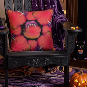 Holloween Vampire Queen Bobbing For Apples Cushion
