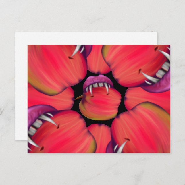 Holloween Vampire Queen Bobbing For Apples Postcard (Front/Back)