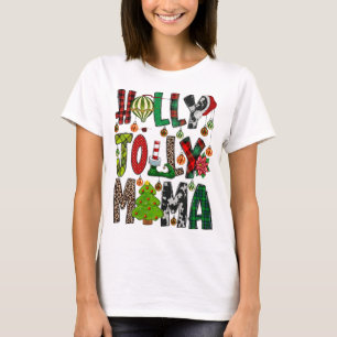 Holly A Jolly Mama Christmas Tree Cakes Debbie Paj T-Shirt