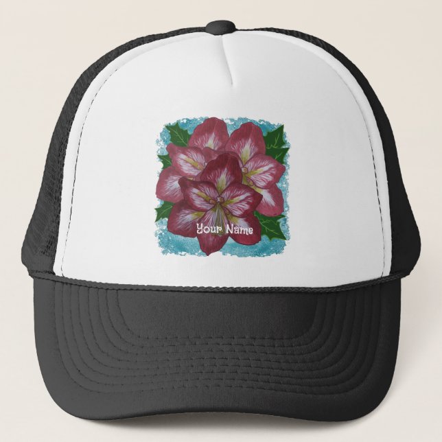 Holly Amaryllis Flower hat (Front)