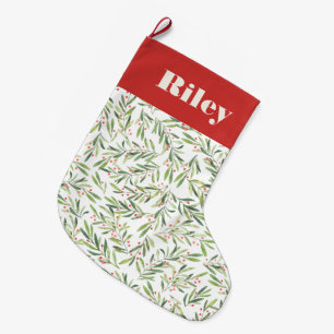 Holly and Berries Christmas Holiday Large Christmas Stocking