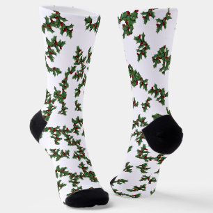 Holly and Berries Christmas Socks