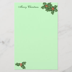 Holly and Berries, Christmas Writing Paper