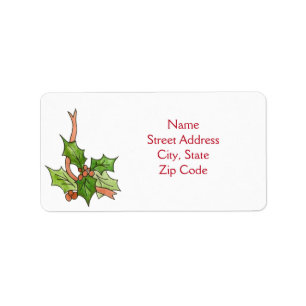 Holly and Berries Label
