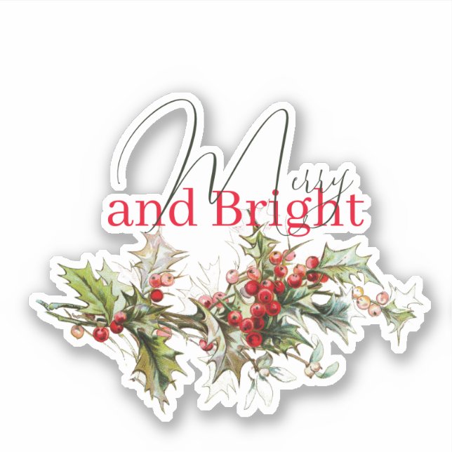 Holly and berries Merry and bright (Front)