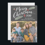 Holly and Berries Merry Christmas Holiday Photo<br><div class="desc">The front of this card features holly and berries along with one of your photos. The back is a blank "chalkboard" with lots of space for you to add a family newsletter if you would like. Use the template form to add your custom text and photos to the front of...</div>
