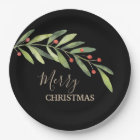 Holly and Berries on Black Christmas