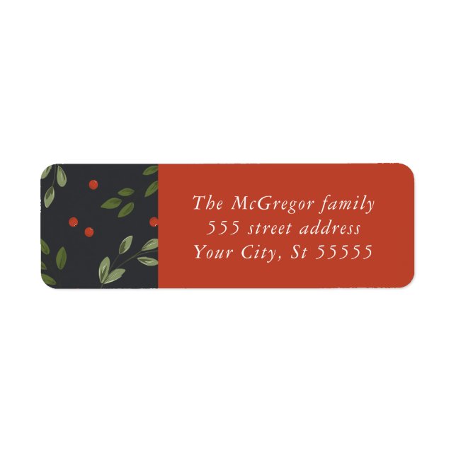 Holly and Berries Return Address Labels (Front)