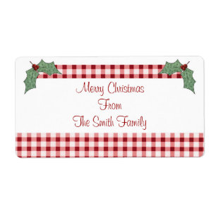 Holly and Gingham Label