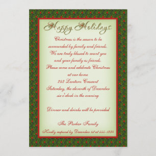 Holly and Ivy Christmas Party Invitation