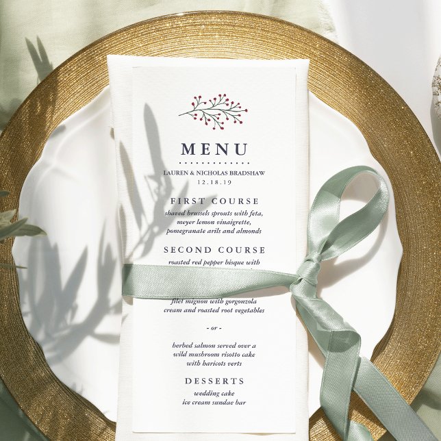 Holly and Pine Custom Wedding Menu (Creator Uploaded)