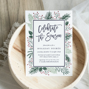 Holly and Pine   Holiday Party Invitation