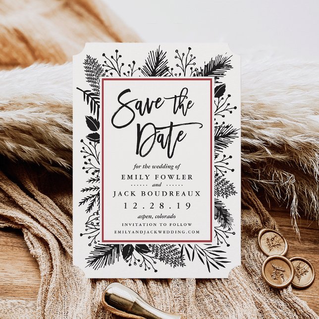 Holly and Pine Save the Date (Creator Uploaded)