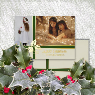 Holly and the Ivy Green Ribbon Foil Holiday Card