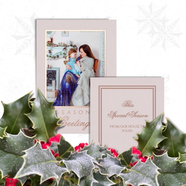 Holly and the Ivy Minimalist Blush Christmas Card (Creator Uploaded)