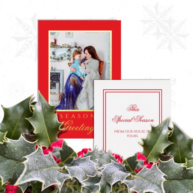 Holly and the Ivy Minimalist Red Christmas Card (Creator Uploaded)