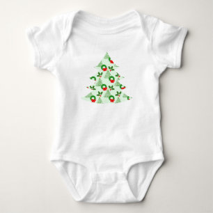 Holly and Trees and Wreaths, Oh My! Baby Bodysuit