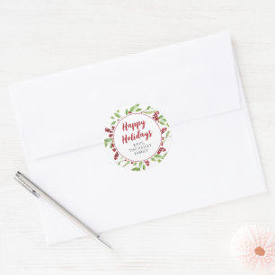 Holly and Watercolor Greenery Holiday Stickers