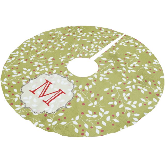 Holly Bales Tree Branc Monogram Initial Tree Skirt (Angled)