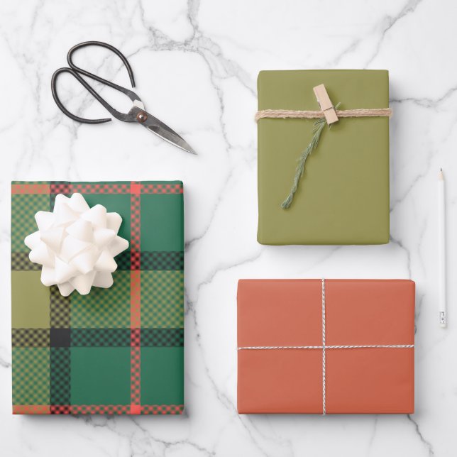 Holly & Basil Wrapping Paper Flat Sheet Set of 3 (Front)